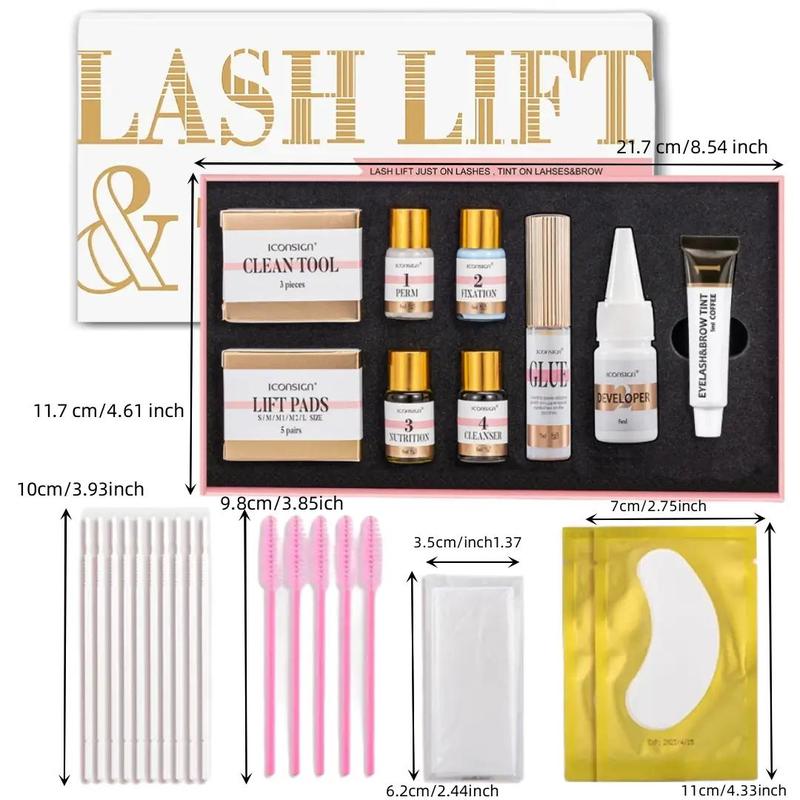 2 in 1 Lash & Brow Lift Kit, 1 Set Professional Eyelash & Eyebrow Perm Kit, Quick Lifting Perming & Coloring Kit with Complete Tools