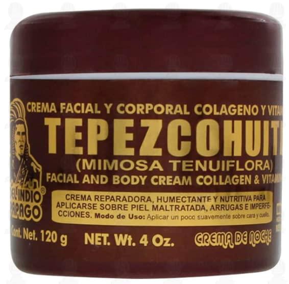 Del Indio Papago Facial Night Skin Cream with Tepezcohuite 60g Small - Hydrates the skin - Crema Tepezcohuite Original, Tepezcohuite Cream from Mexico, Crema de Tepezcohuite para la cara