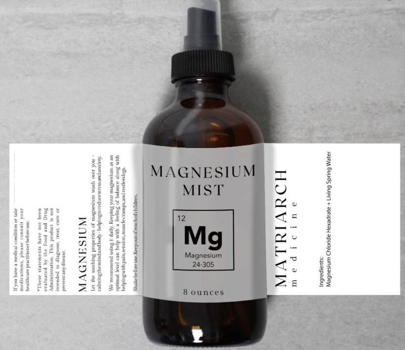 Magnesium Mist Spray - 8 fl oz, Amber Bottle