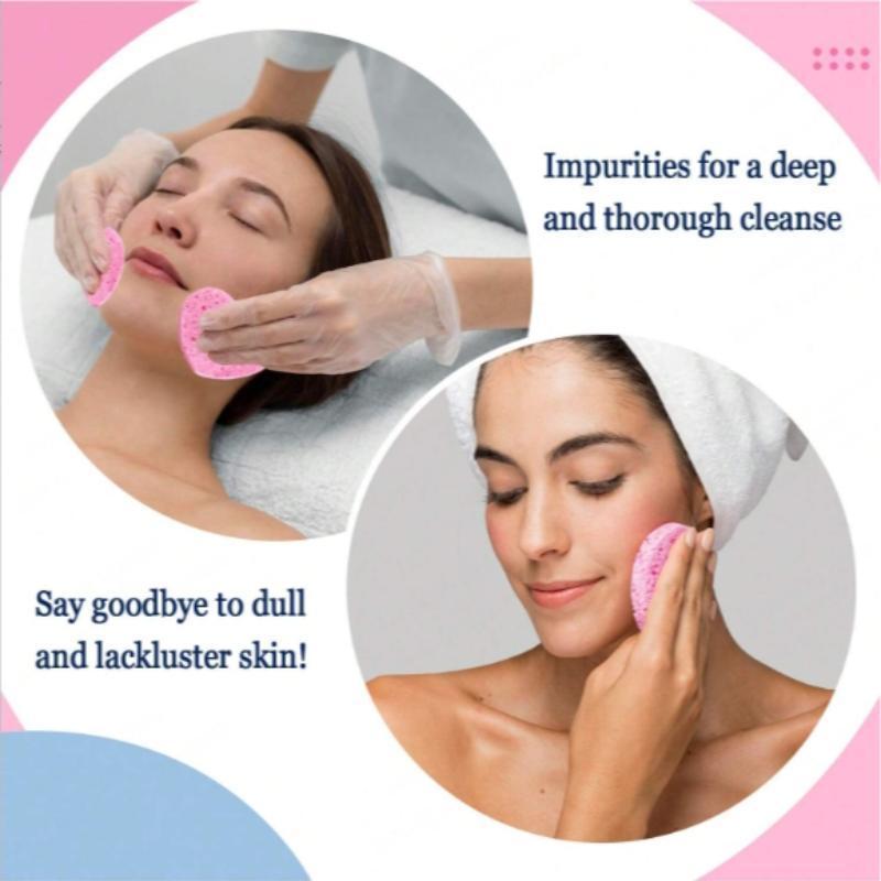 Heart Shaped Facial Cleansing Pad, 50pcs box Disposable Face Sponge, Natural Face Exfoliator with Storage Container for Makeup Remover Travel a11