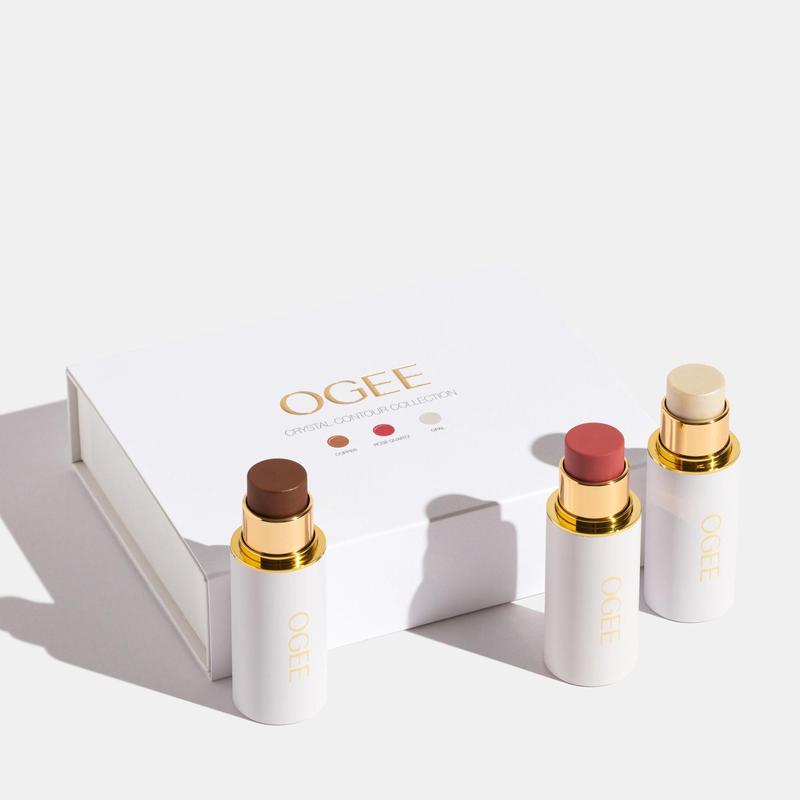 Ogee Contour Collection - Skincare-Infused Bronzer, Blush, and Highlighter Facial Sticks, Makeup Kit for Radiant Skin