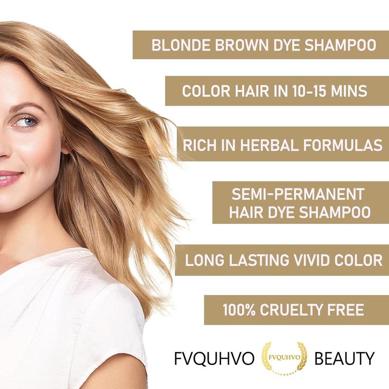 Blonde Brown Hair Dye Shampoo 3 in 1,Instant Hair Color Shampoo for Men and Women,Shampoo Hair Dye Works in minutes,Long Lasting Blonde Brown Hair Shampoo