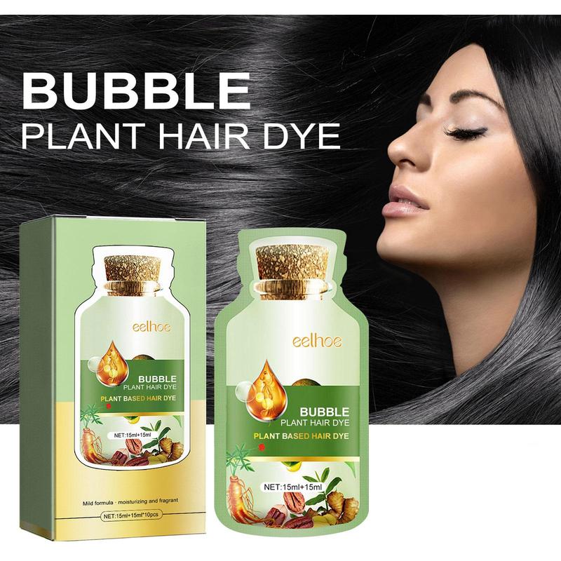 Natural Black Bubble Hair Dye, 2 Boxes Gentle Plant Extract Hair Dye, Hair Care & Styling Product for Women & Men