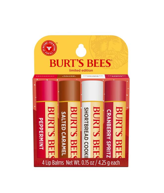 Burt's Bees Christmas Gifts, 4 Lip Balm Stocking Stuffers Products, Assorted Mix Set