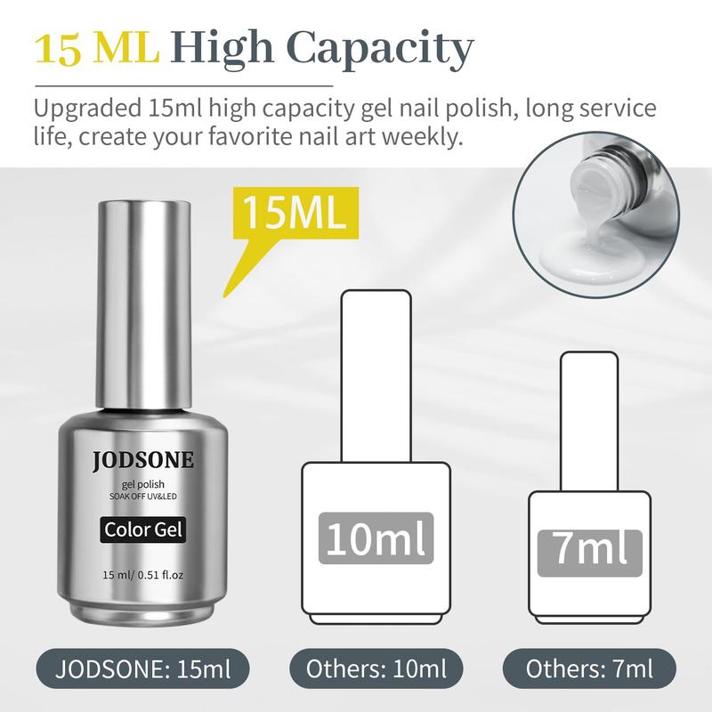 JODSONE 15ml Gel Nail Polish White Gel Nail Polish White Nail Polish Soak Off Led Gel Polish Nail Art Manicure Salon Diy Home For Girl