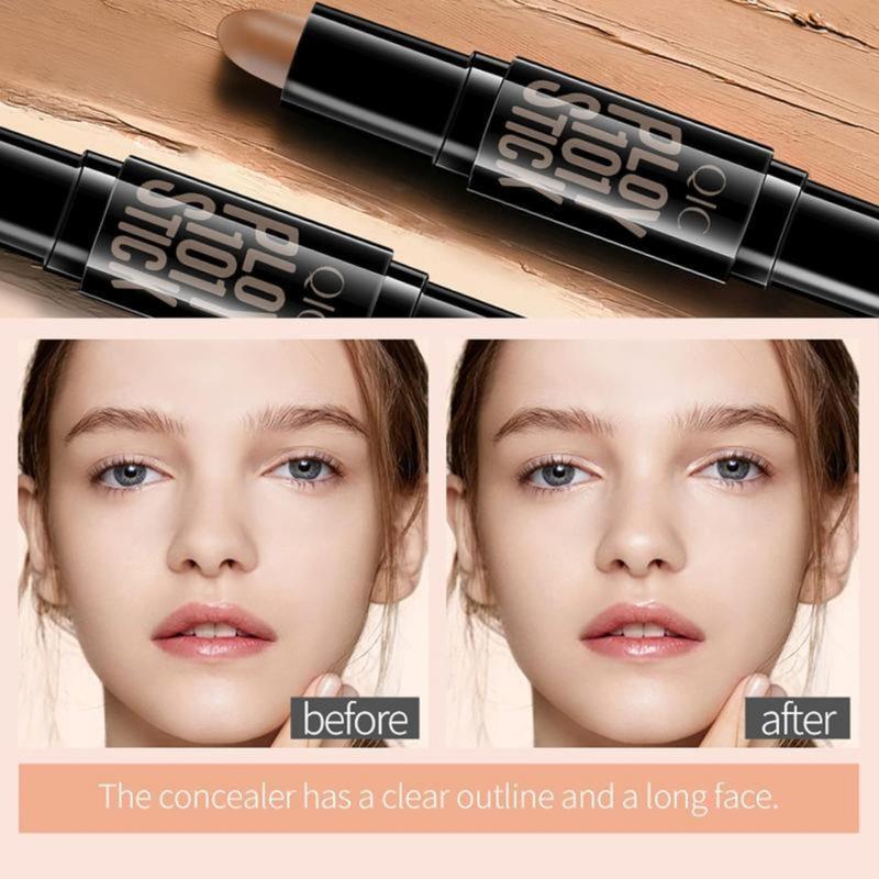 Highlight Contour Stick, 2 in 1 Makeup Shading Stick, Face Highlighters Sticks, Concealer Contour Highlighter Stick,Cruelty Free Makeup,double-end Face Concealer Contouring Sticks Cream Bronzer Lightweight