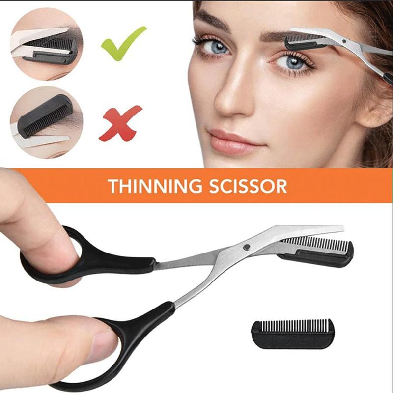 Stainless Steel Eyebrow Trimming Kit, 12pcs set Eyebrow Trimming Tool, Professional Makeup Tool For Women & Girls