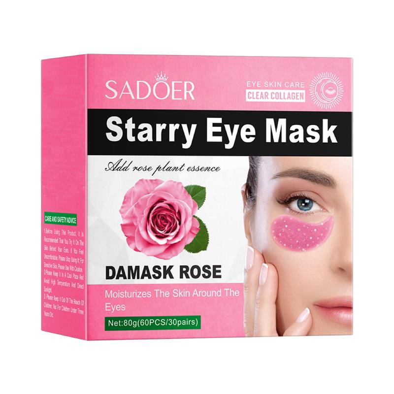 1 Box 2 Boxes, Rose Starry Sky Eye Mask, 60pcs 30Pairs Per Box, Moisturizing And Firming Eye Skin