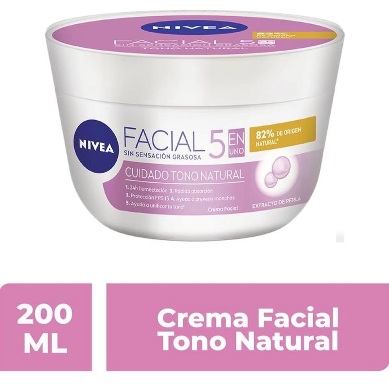 Nivea Crema Facial Hidratante 5 En 1 Tono Natural (Pink Cap) - Moisturizer for All Skin Types - Skincare