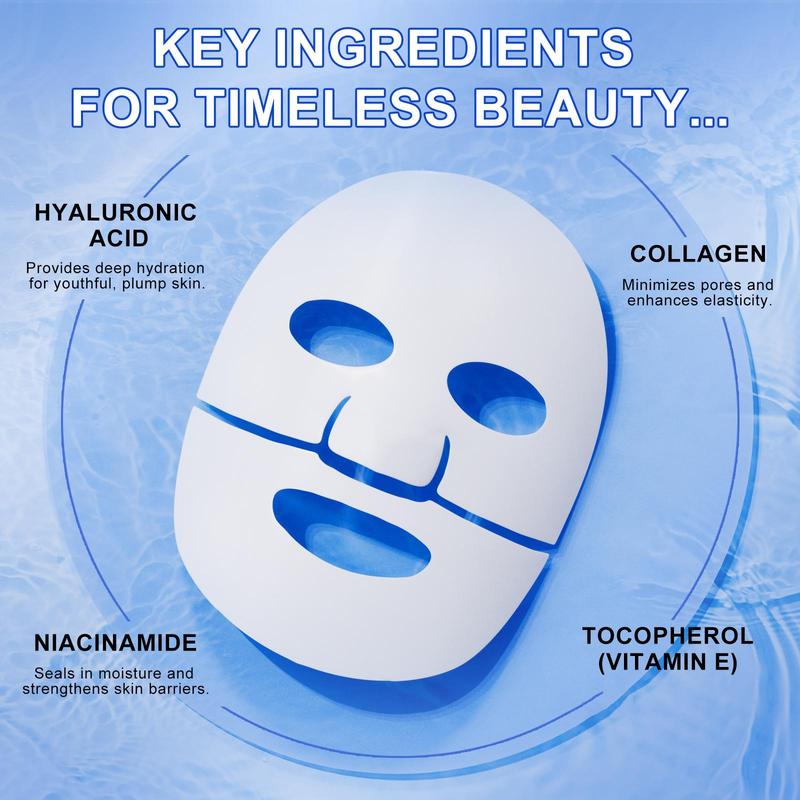 Collagen Deep Hydration Mask for Christmas Gift, 6 Counts box Moisturizing & Firming Facial Mask with Hyaluronic Acid, Skin Care Mask Suitable for All Skin Types