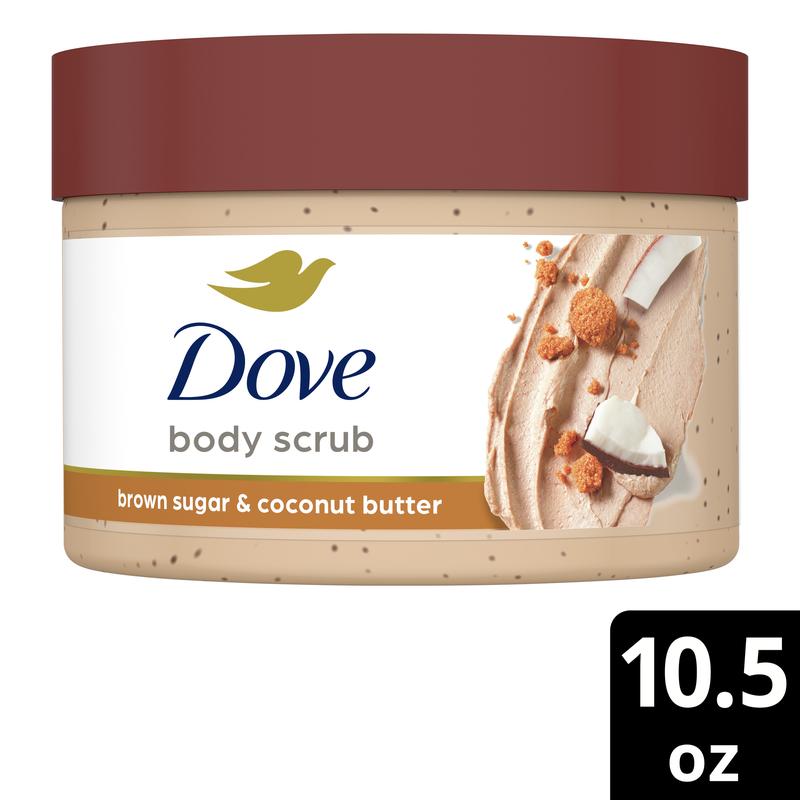 Dove Exfoliating Body Polish Brown Sugar and Coconut Butter Body Scrub, 10.5 oz - Gentle Exfoliation for Smoother Skin