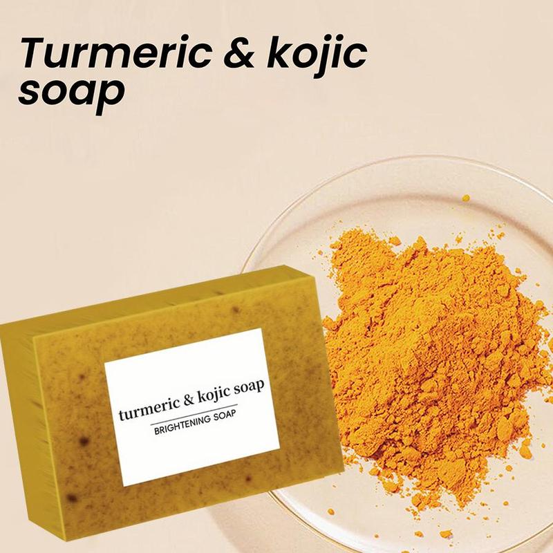 Turmeric & Kojic Soap, 2pcs set Natural Handmade Soap, Moisturizing Soap for Body Wash & Face Wash, Body Care Product for Women & Men, Summer Gift