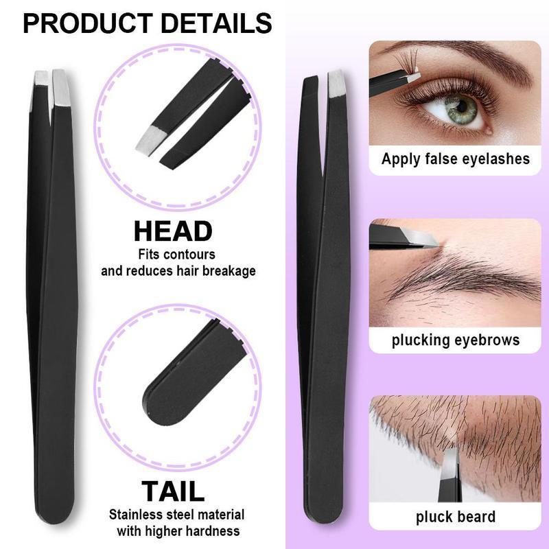 Professional Stainless Steel Precise Eyebrow Tweezers, 4 Counts Eyebrow Clippers Eye Brow Clips, Facial Hair Removal Tool Set for Eyebrows, Christmas Gift