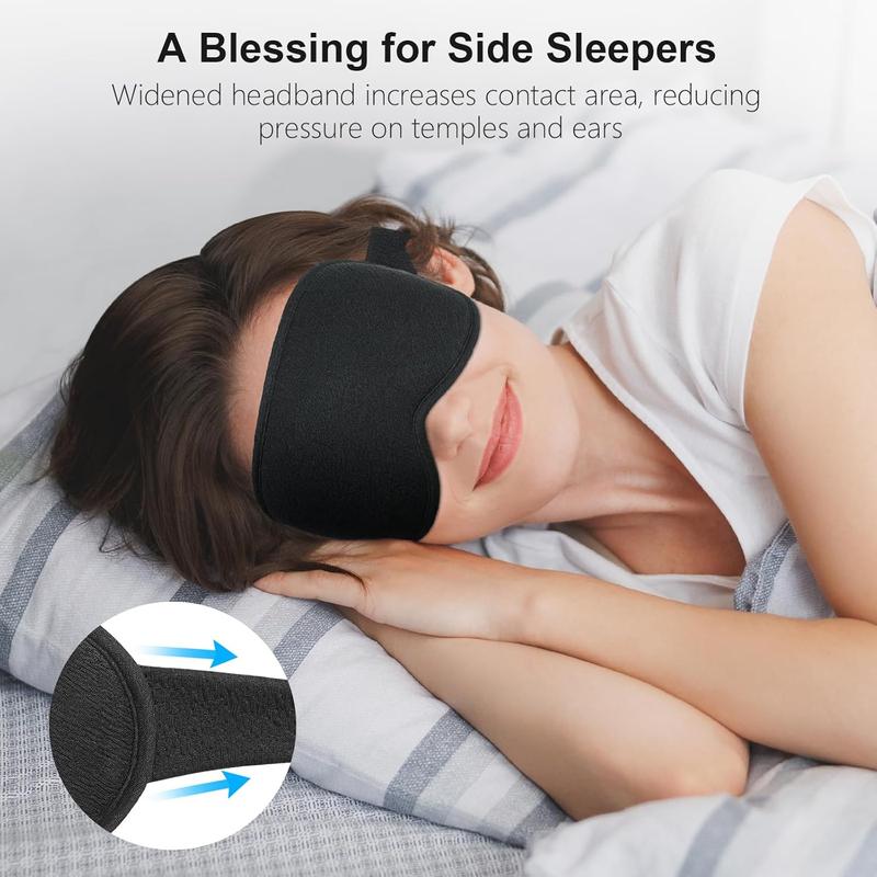 Blackout Sleep Eye Mask for Women Men, Zero Eye  Sleeping Mask -  Design 3D Cutout Eye Movement and Eyelash Friendly Night Blindfold, Ultra Soft & Comfortable for Sleeping Lightweight