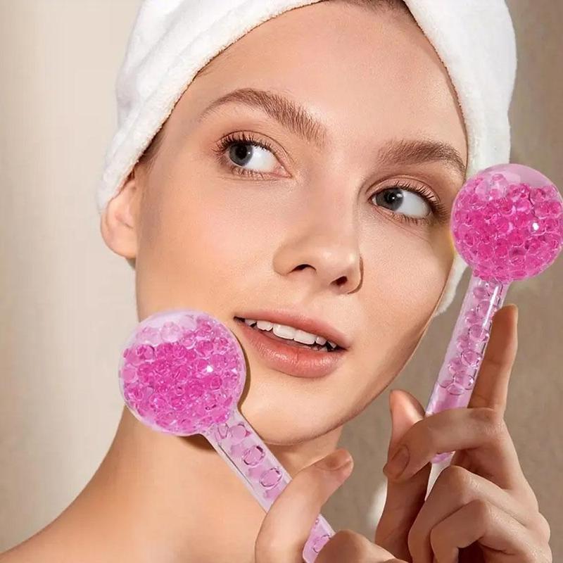 Ice Ball Facial Roller, 2 Counts set Cold & Hot Dual Use Facial Massage Tool, Face Massage Roller, Skincare Tool For Women