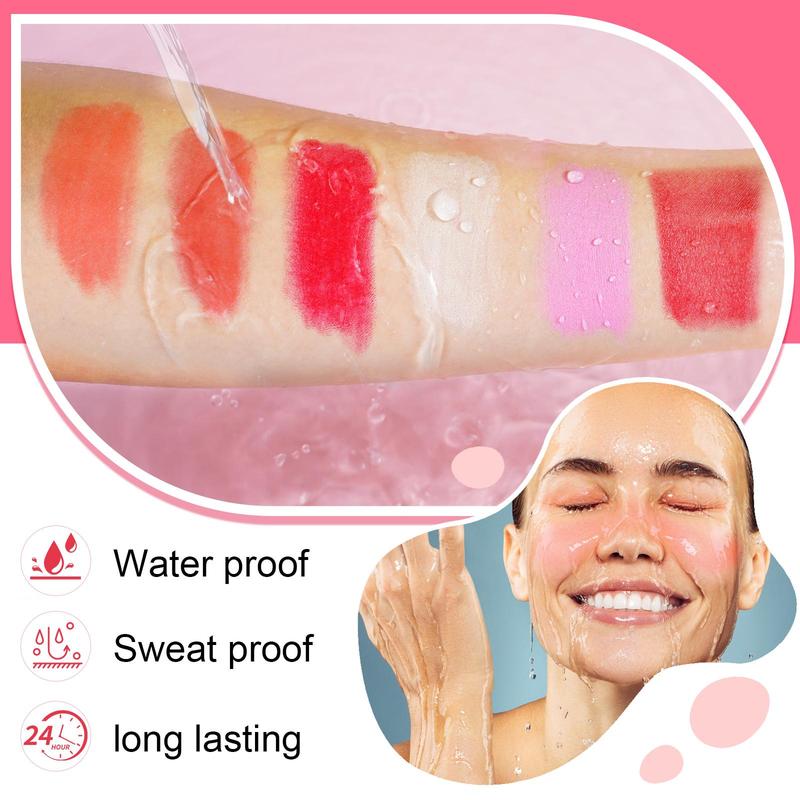 Long-lasting Blush Stick, 1 Box Multifunctional Blush for Cheeks, Lips, Eyes, Waterproof Blush Stick, Natural Look Blush for Daily Makeup, Christmas Gift