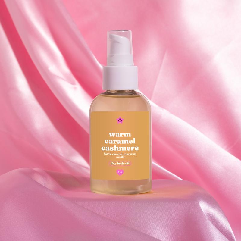 Warm Caramel Body Oil - 4 oz Moisturizing Dry Body Oil with Long Lasting Scent