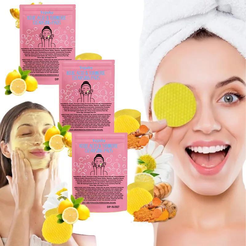 Turmeric Cleansing Exfoliating Pads Facial Cleansing Skincare, cleansing, skin care, cleansing Turmeric Comfort Cleanser Turmeric Kojic Acid Cleansing Exfoliating Pads Facial Cleansing   Foaming Skincare Organic Gentle Smooth Acrylic