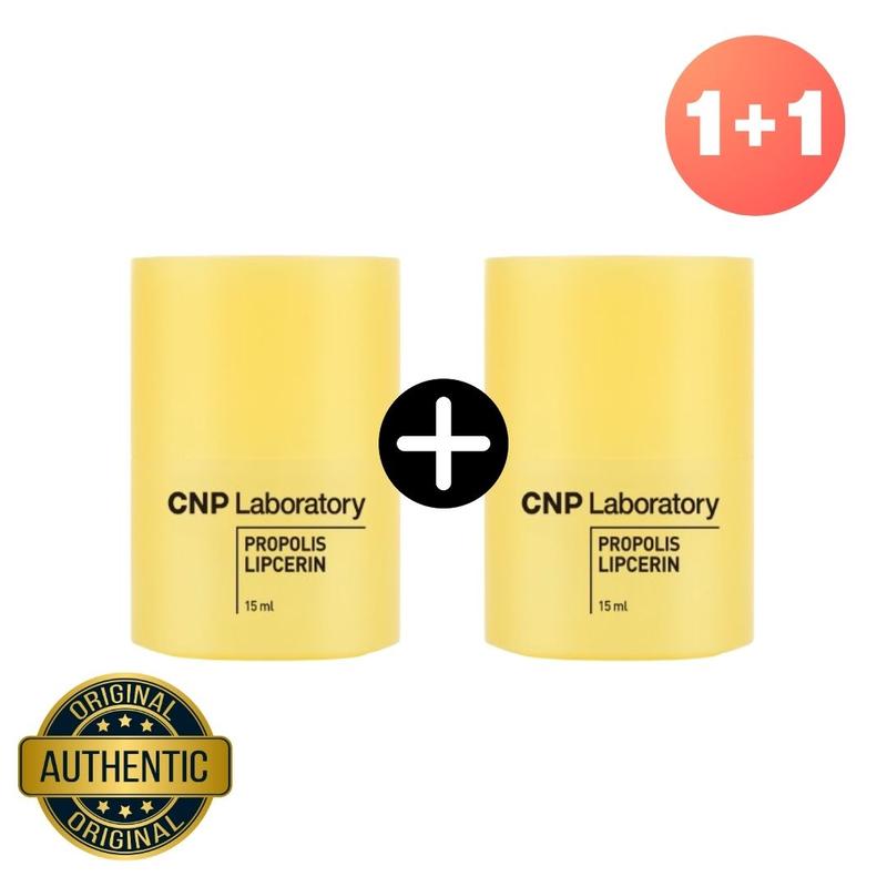 [1+1 SET] [CNP Laboratory] Propolis Lipcerin Duo (15ml x 2EA),  Hydrating, Nourishing, Soothing, Moisturizing, Smooth, Glossy Lip Balm, Lip Mask