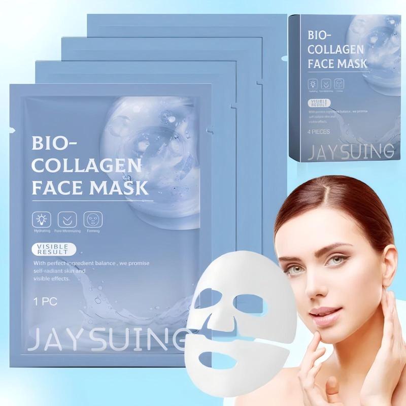 Collagen Moisturizing Face Mask, 4 Counts box Skin Firming Face Care Mask, Hydrating Face Skin Care Product for Women & Men