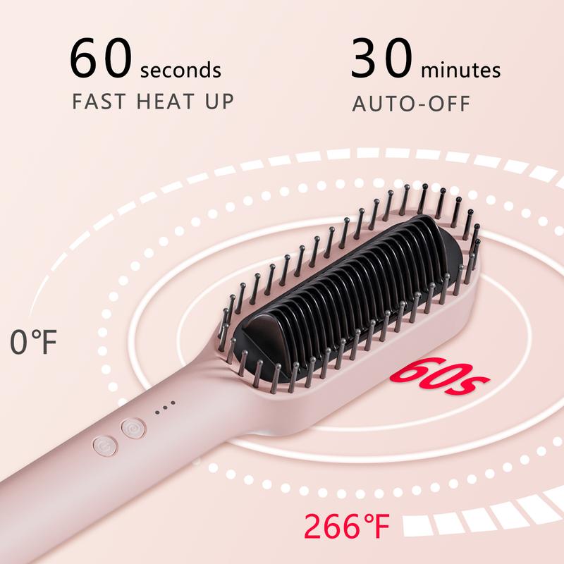 2 in 1 Fast Heat UpStraightening Brush Professional Hair StylingTool Straightening Brush for Women with 20s Fast Heating