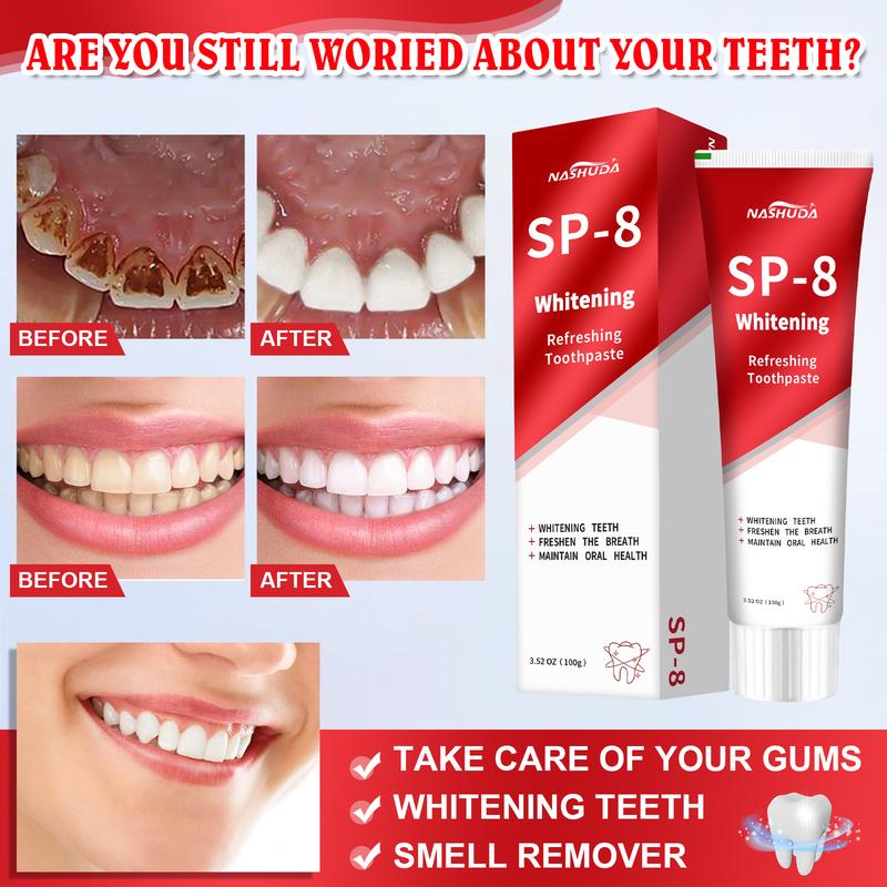 SP-8 Toothpaste - Oral Health Management, Fresh Breath Gentle Aloe Daily Herbal Fresh Breath whitening  toothpaste Probiotic Soothing