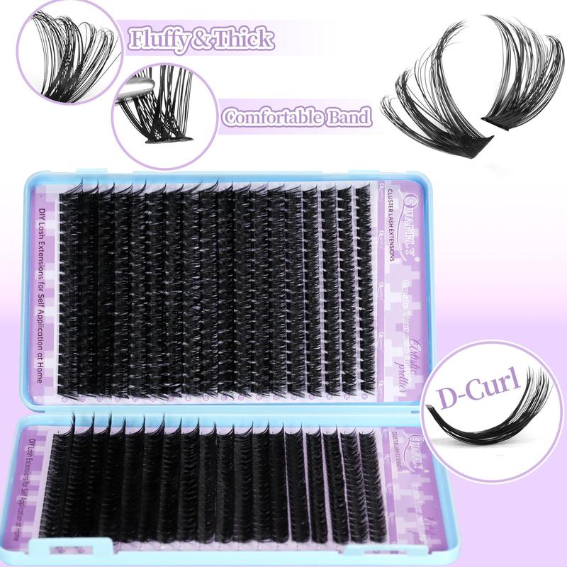 Natural Look Eyelash Extensions Kit, 1 Box Individual False Eyelashes with Eyelash Glue & Tweezers & Remover, Professional Eye Makeup Accessories for Women, Christmas, Christmas Gift