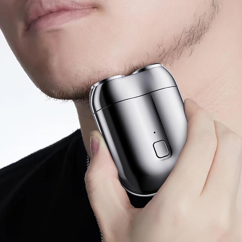 Portable Rotary Shaver, 1 Count Mini Electric Razor for Men, Alloy Body Shaving Head, Wet and Dry Shaving, Cordless Electric Razor