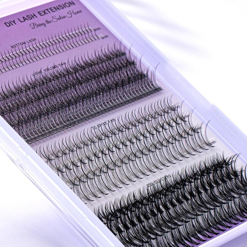 Mixed Styles Individual Eyelash Clusters False Eyelashes, 1 Set Including 400pcs box Natural Curl Eyelashes & Glue & Remover & Tweezers, Eye Makeup Enhancement False Eyelashes for Women & Girls, Fall Gift, Christmas Gift