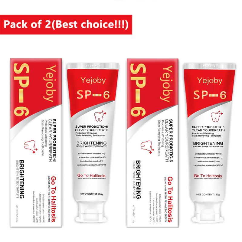 [+5$Get 2Pcs] Sp-6 Ultra Whitening,Sp 6 Toothpaste, Ultra Whitening Toothpaste Sp-6,Probiotic Brightening Toothpaste,Deep Cleaning Care Toothpaste,Fresh Breath Toothpaste