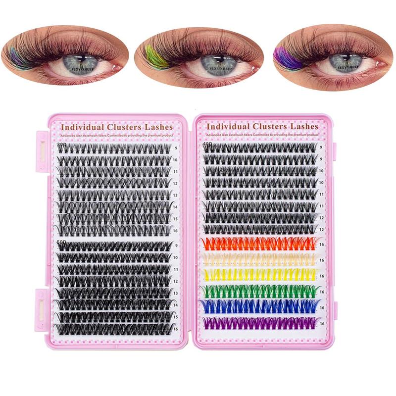 Individual False Eyelashes Kit, 1 Set Natural Wispy Fluffy Look Eyelash Extensions, Self Grafting Curl Eyelashes, Eye Makeup Enhancement False Eyelashes, Stocking Fillers Gift