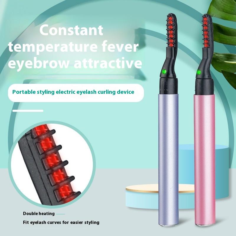 Pinkiou Electric Makeup Eyelash Curler Portable Rechargeable Heated Eyelash Curlers Comfort Held Electric Heated Eyelash Curler Safe Fast Heating