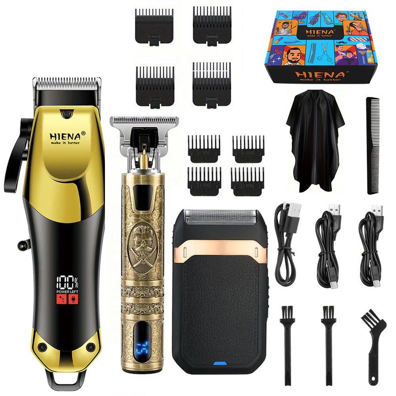 Professional Hair Clipper for Men, 1 Box Rechargeable Cordless Beard Trimmer & Accessories, Barber Clippers for Haircut, Hair Cutting Tool