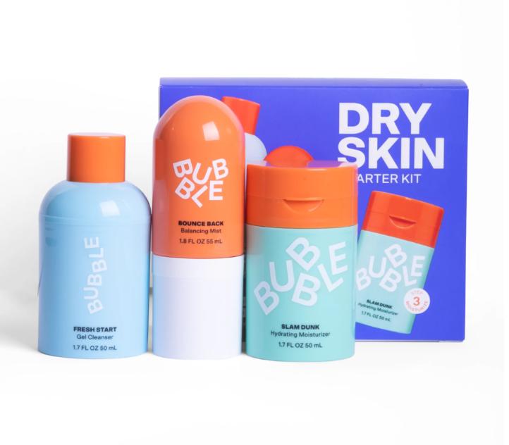 Bubble Skincare 3-Step Hydrating Routine Bundle, for Normal to Dry Skin, Unisex, Set of 3 Hot set kit