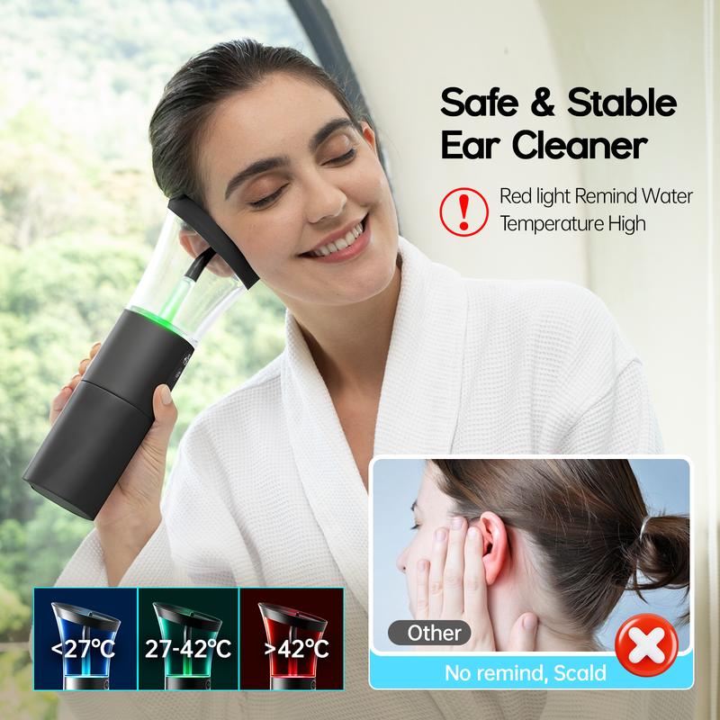 Morfone Electric Ear Wax Remover – One-Hand Operation, 270° Spray Rinse, 4 Modes, IPX6 Waterproof, 5 Nozzles, Safe Ear Cleaner for Adults & Children