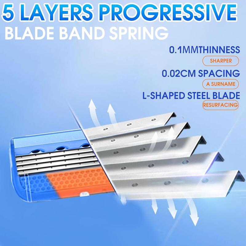 8PCS Razor Blades Men for Gillette Fusion 5 Razors, 5 Layered Anti Friction Blades Set