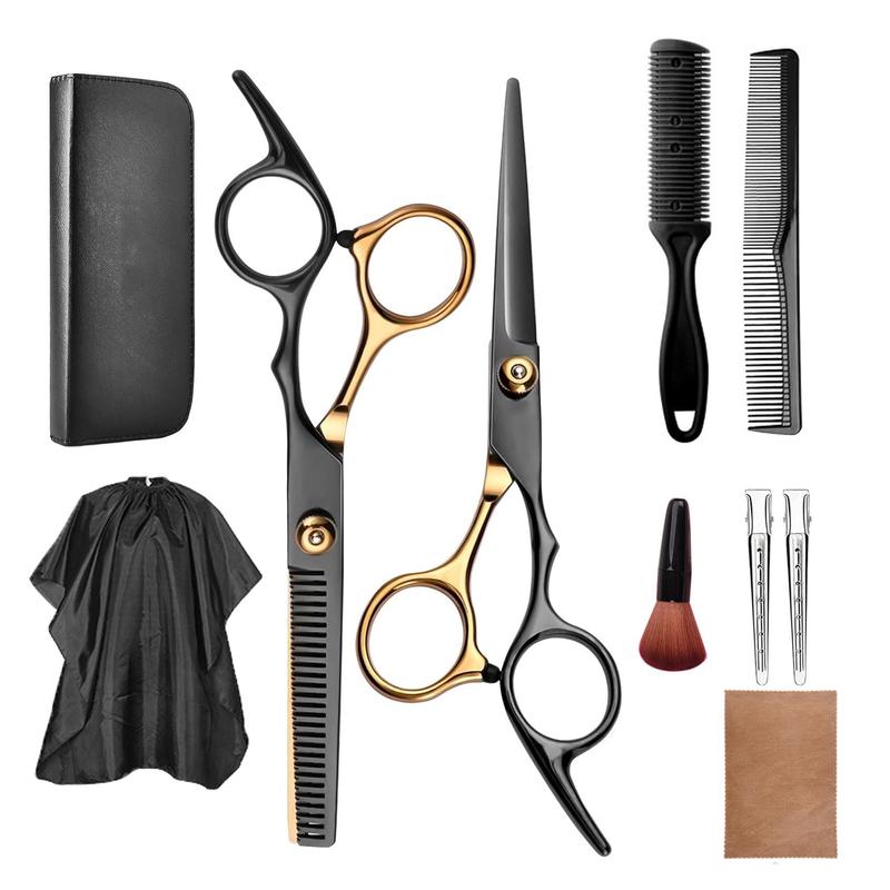 Hair Styling Tool Set, 1 Set Professional Hair Cutting Kit, Including Hair Cutting Scissors, Comb, Cape, Clips, Hairdressing Tool Set for Salon, Barber