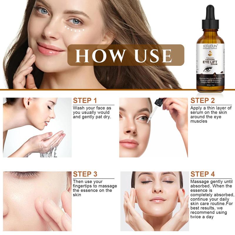 Coffee Eye Serum, Moisturizing Eye Serum, Eye Care Product for Women & Men, Suitable for People Who Stay Up Late