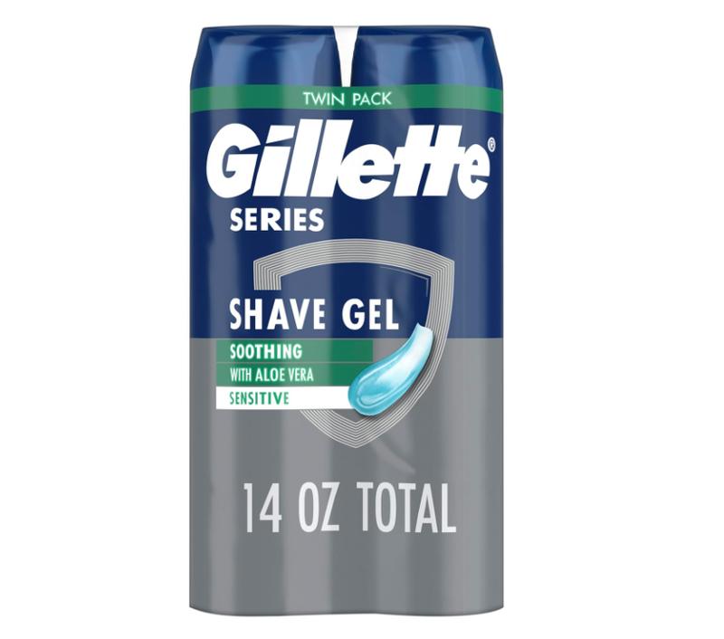 Gillette Series 3X Action Shave Gel, Sensitive Twin Pack, 7 Oz (Pack of 2)