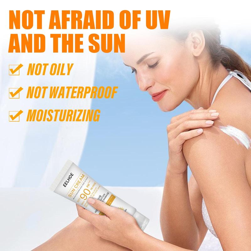 Moisturizing Sun Cream, Lightweight and Non-greasy Sun Care Lotion, Face and Body Sunscreen, Suitable for Women and Men All Skin Types