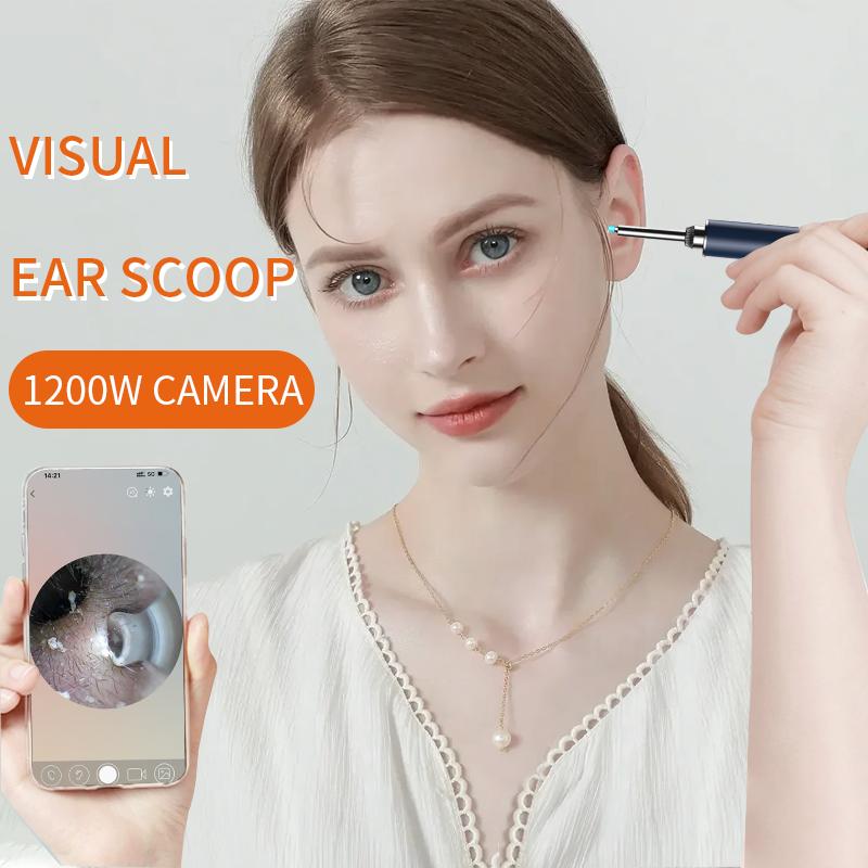 Ear Wax Removal Camera, Ear Cleaner 1296P HD Camera,  with  Wireless WiFi Otoscope with,4 wax removal ear spoons,Rechargeable Earwax Removal Tool Kit for Adult & Kid