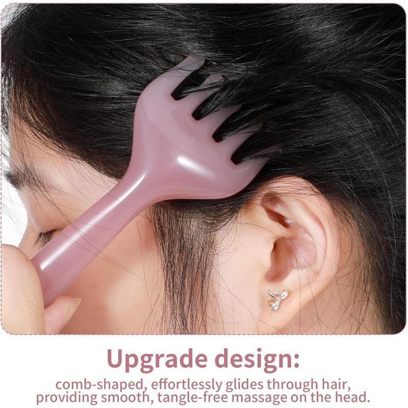 2Pcs Head Massager Manual Hair Scalp Massager Gua Sha Five Claw Massage Tool Comb Portable Handheld Resin Relax Tool for Father's Day Mother's Day Gifts (Pink Purple)