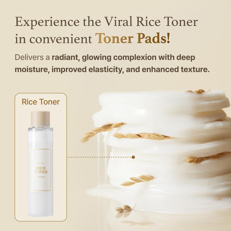 [I'M FROM Official Shop] Ultimate Rice Glowing Skincare Set | Rice Toner + Rice Toner Pad + Rice Cream | Exclusive Deal on TikTok toners