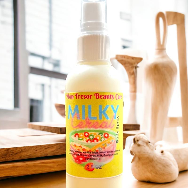 Milky Cereal Body Spray, spray mist , woman’s body spray, scented body spray, cruelty free, vegan friendly, body care, Skincare Fragrance Aroma Vanilla Blend