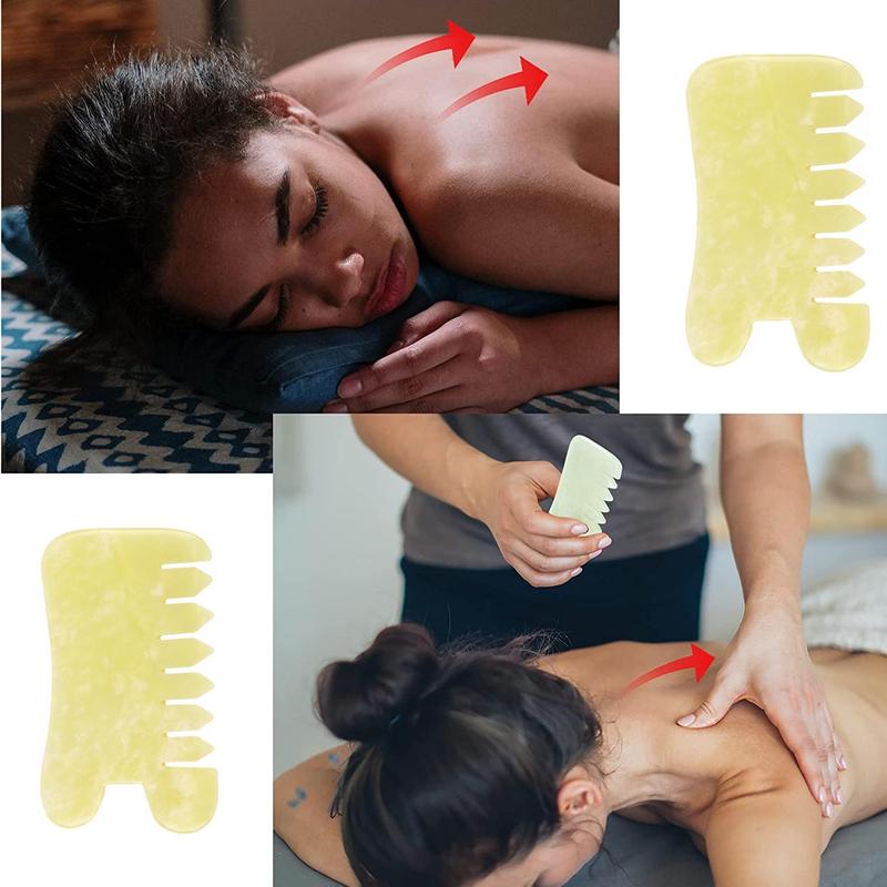 Natural Stone Scalp Massage Comb, 1 Count Multifunctional Gua Sha Board, Manual Massage Tool for Body & Head, Body Care Tool for Women & Men