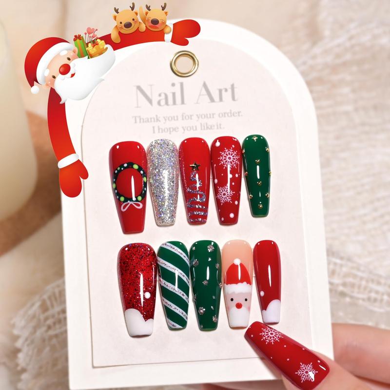 GAOY Christmas UV Gel Nail Polish Set Includes Red Green White Sliver Gold Glitter, Winter DIY Manicure at Home, Ideal Christmas Gift for Nail Art