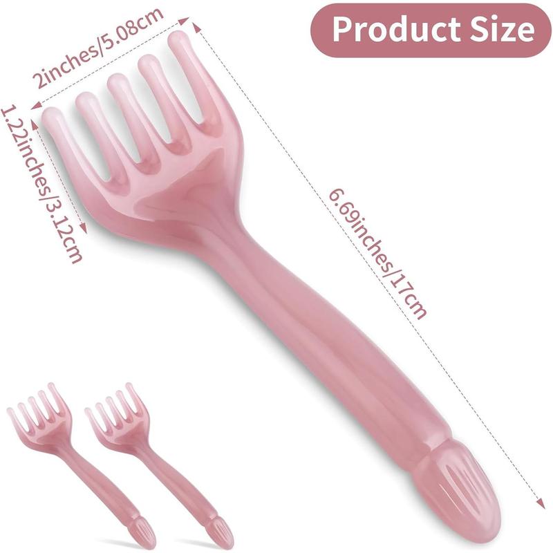 2Pcs Head Massager Manual Hair Scalp Massager Gua Sha Five Claw Massage Tool Comb Portable Handheld Resin Relax Tool for Father's Day Mother's Day Gifts (Pink Purple)