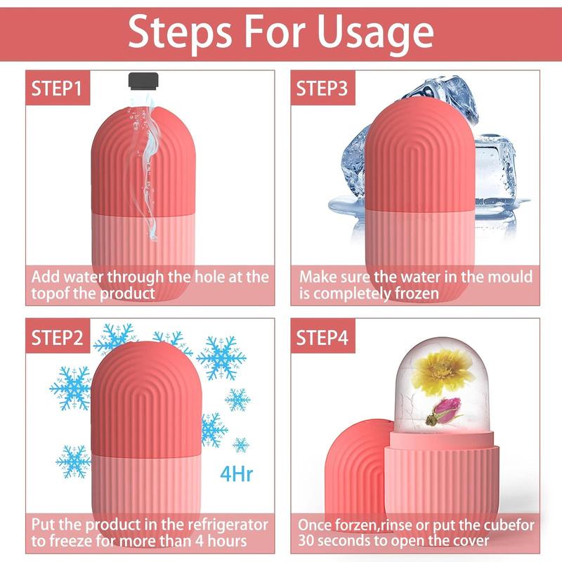 3 in 1 Comfort Ice Face Roller & Gua Sha Tool ＆ Ice Molds with Storage Bag, Summer Facial Skincare Ice Roller Mold, Massage Roller, Skin Care Products, Face Sculptor, Face Care Product