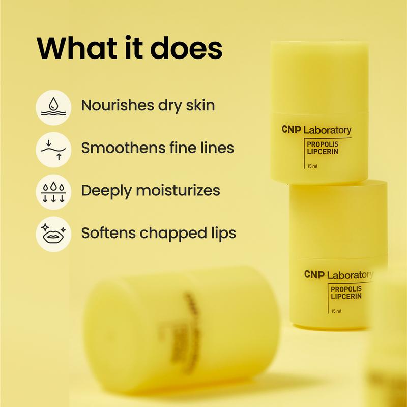 [CNP Official Shop] Honey Lip Butter SET (Honey, Fruity, Mojito, Spicy), Propolis Lipcerin, Hydrating, Gentle Exfoliation, Deep Nourish, Revitalizing Dry Lips, Shea Butter (0.5 fl.oz   15ml*4) Korean Skincare, Comfort Lipcare, Lip Balm