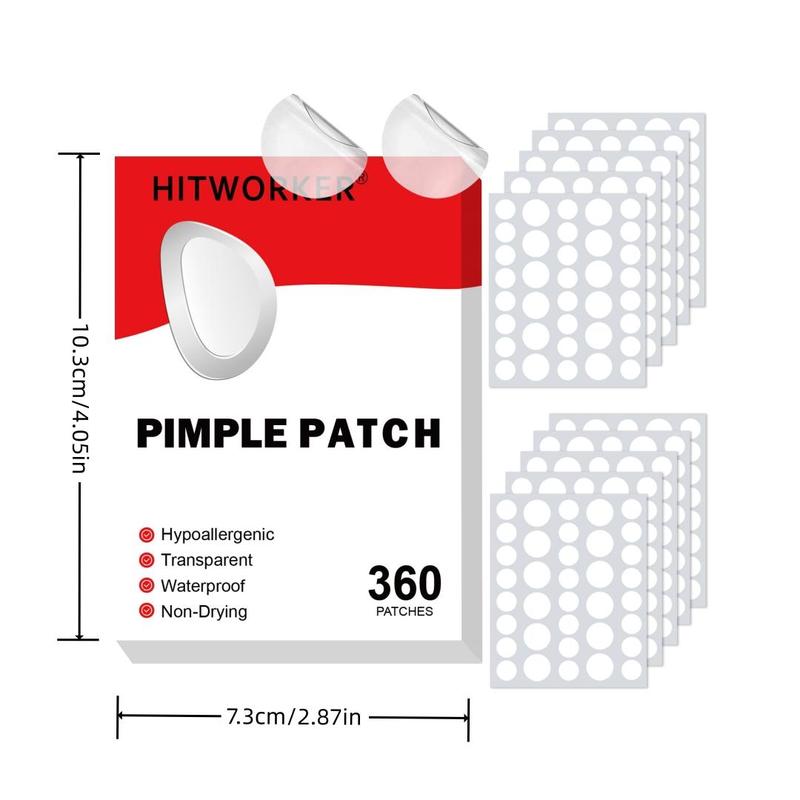 Pimple Cover Patch, 360pcs box Acne Cover Patch, Hydrocolloidal Pimple Patch, Invisible Round Shape Sticker, Cleanser for Ance-prone Skin for Women & Men, Face Care Products, Pimple Patch Peel, Christmas Gift